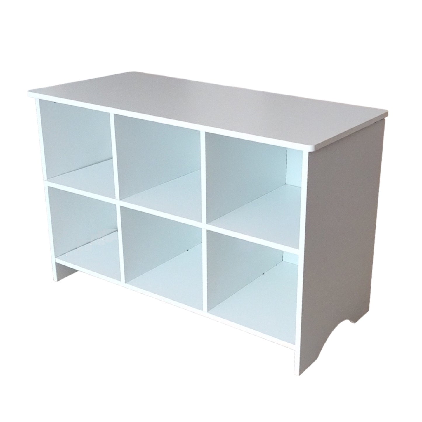 Children's wooden chest of drawers with 6 textile drawers - WHITE/GREY