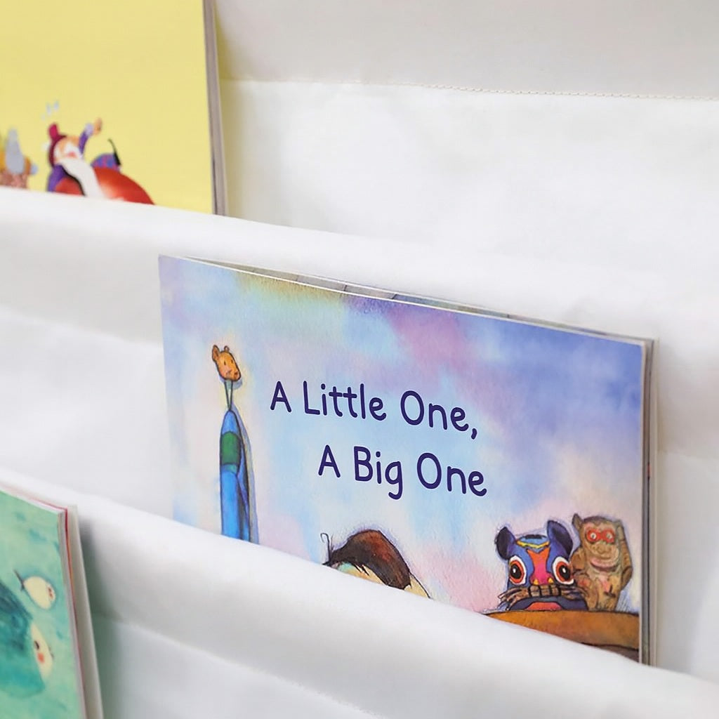 Wooden children's organizer with shelves for toys and books - DOGS