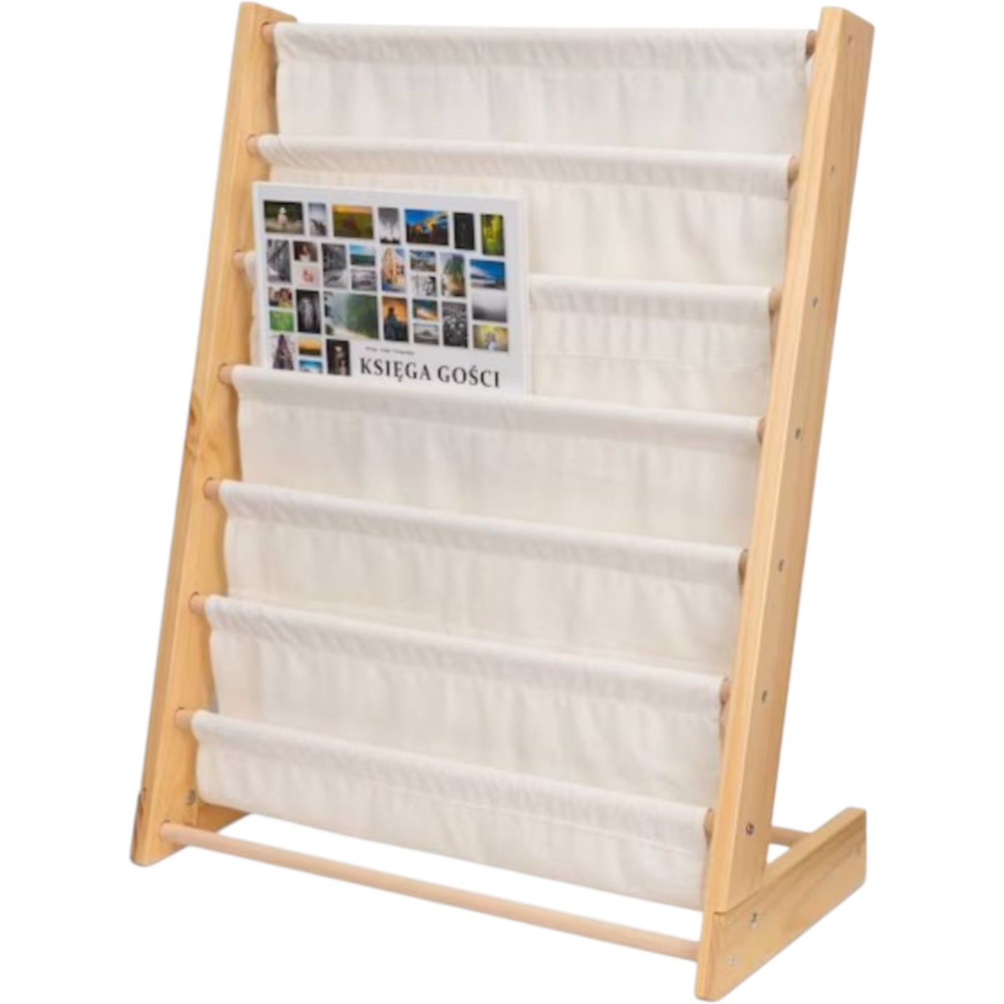 Wooden children's organizer with shelves for toys and books - DOGS
