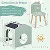 Детска Маса GINGER HOME с 2 Столчета - Мултиактивна Къщичка с Черна Дъска, Плот за Рисуване и Четене