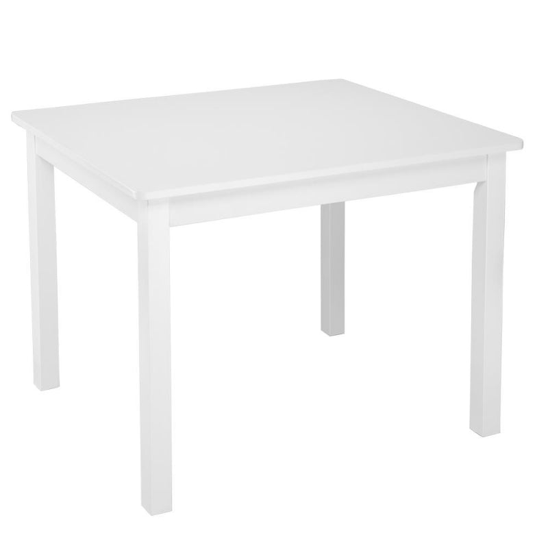 Детска Маса с 4 Столчета GINGER HOME, Дървен Комплект за Игра и Учение, Бял, 66x56x48 см