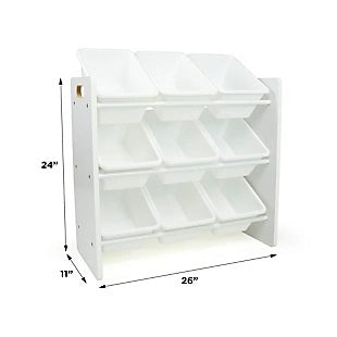 Етажерка за играчки GINGER HOME с 9 Кутии за Съхранение WHITE JWTR-3006