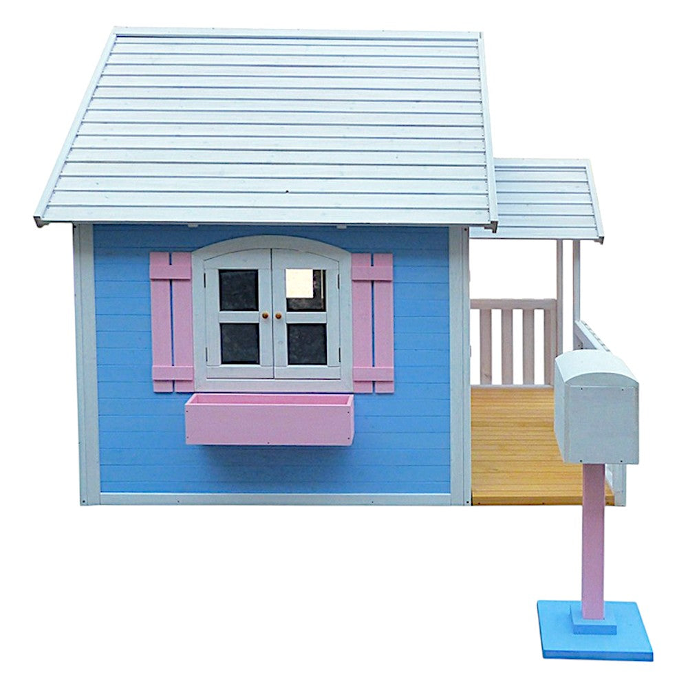 Голяма Дървена Детска Къща с Веранда GINGER HOME, 194x229x210 см, за Игри и Забавления на Открито