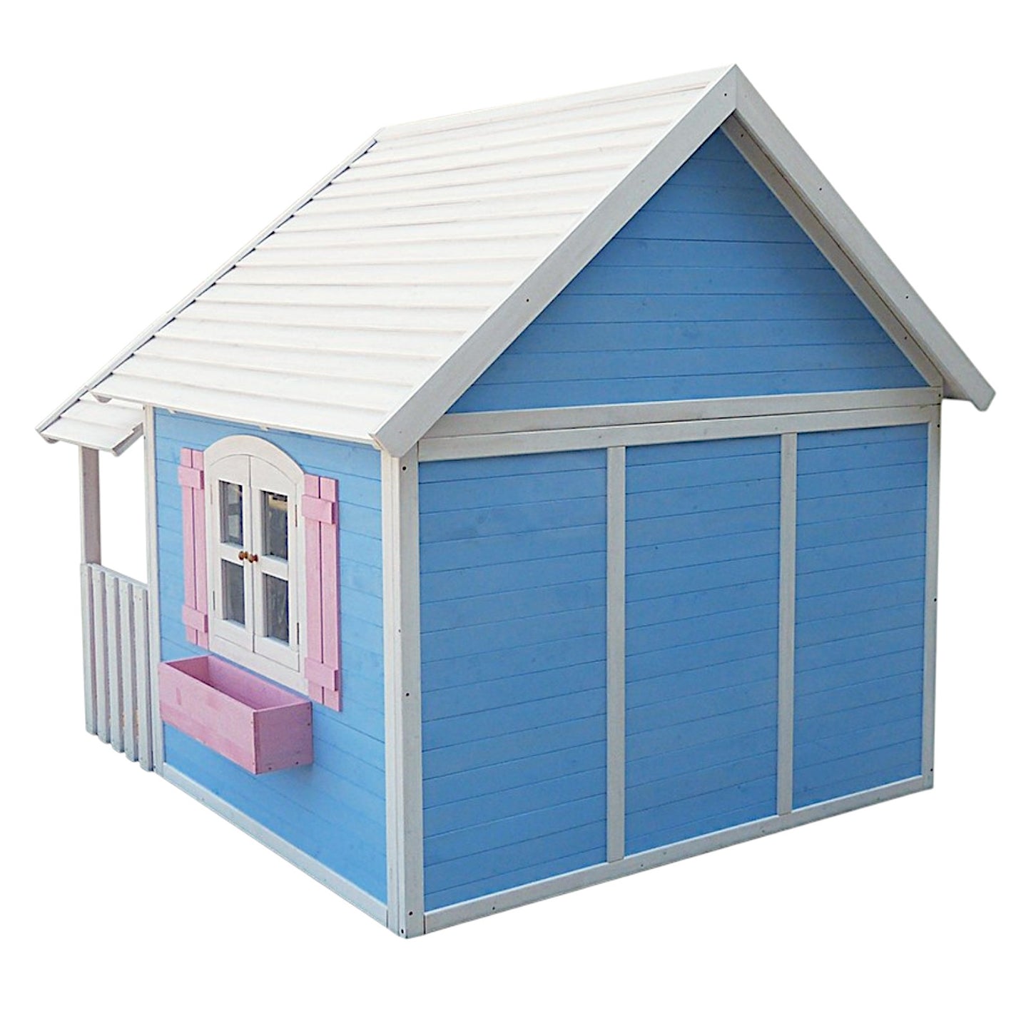 Голяма Дървена Детска Къща с Веранда GINGER HOME, 194x229x210 см, за Игри и Забавления на Открито