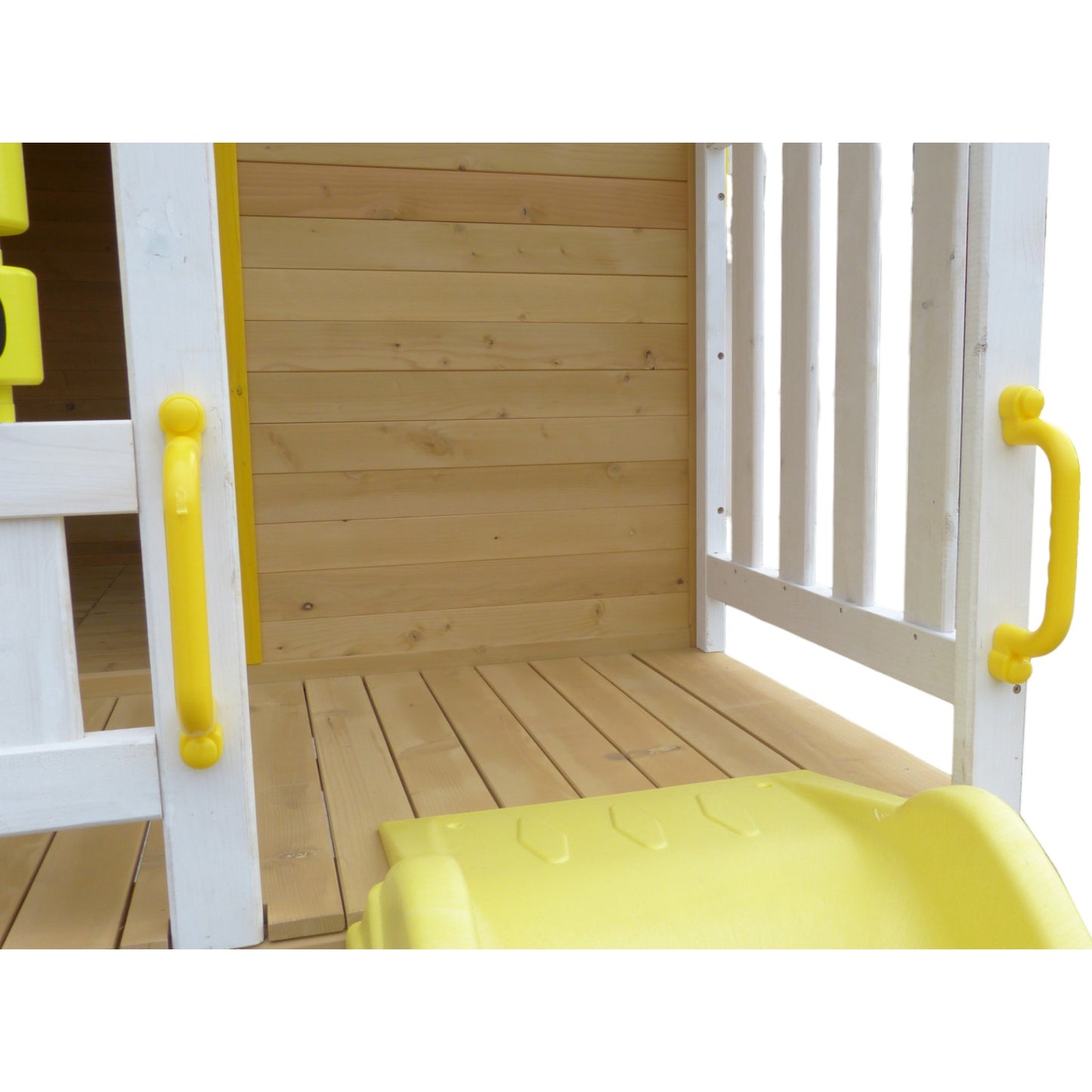Голяма Детска Къща GINGER HOME с Пясъчник и Пързалка, за Игра на Открито в Двора и Градината, Дървена, 258х271.5х291 см.