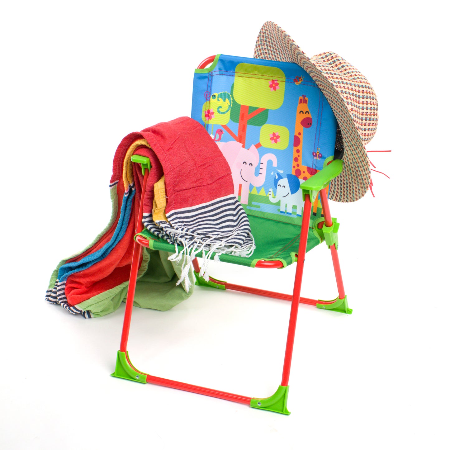 Children's folding chair TOFFY, with armrests - for the home, the garden and the beach