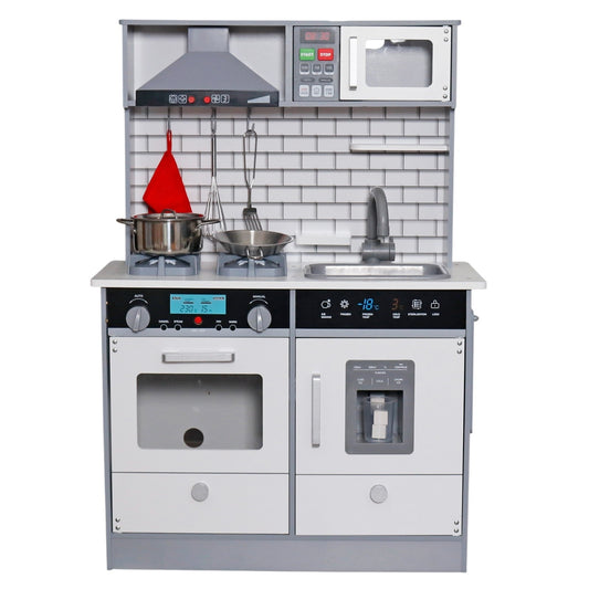 Детска Дървена Кухня GINGER HOME със Звук, Светлина, Бяла W10C493J