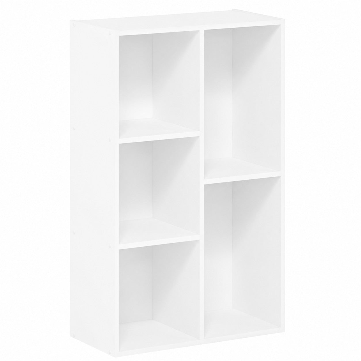 Детска Етажерка GINGER HOME с 5 Отделения, Бял Органайзер за Книги и Играчки, 49.5×24×80 см