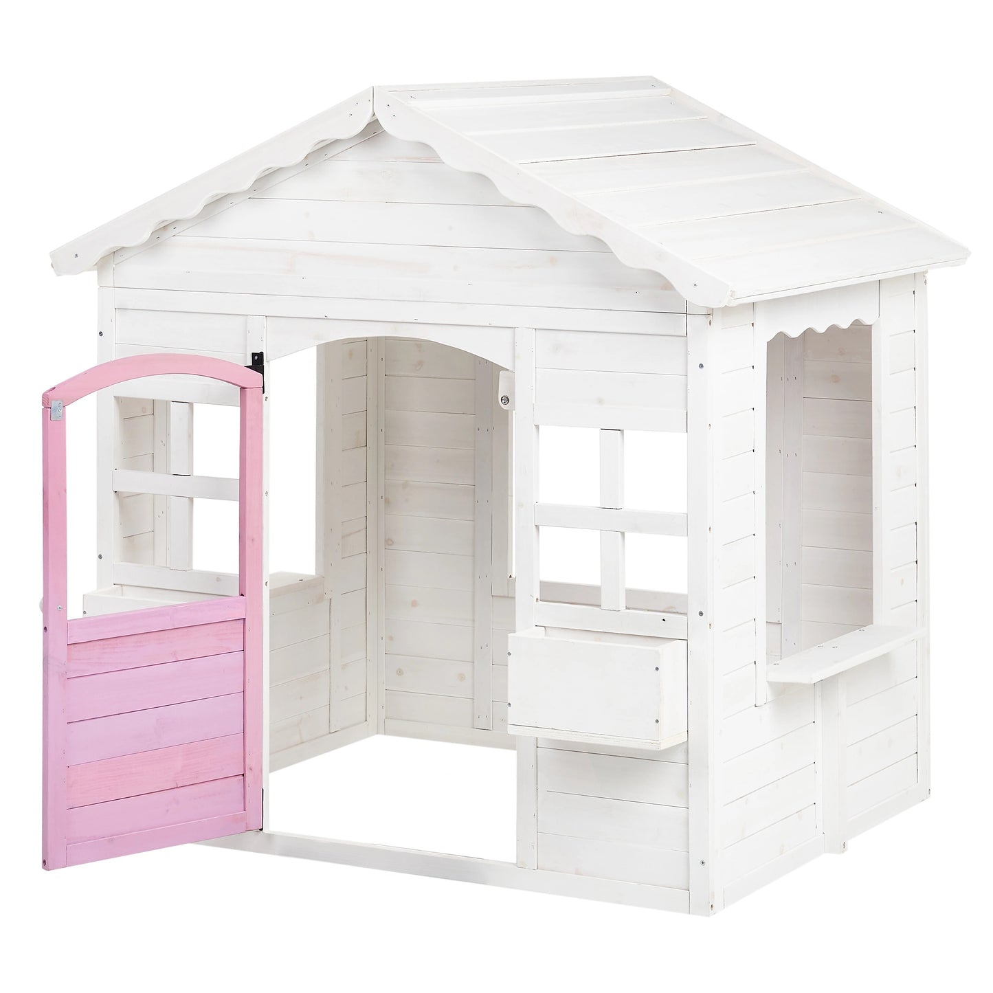 Детска дървена къщичка за игра GINGER HOME с отворена предна врата