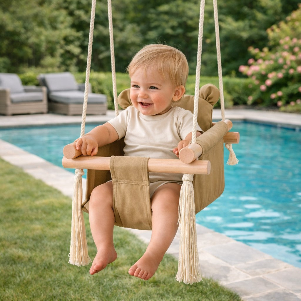 Детска дървена люлка GINGER HOME с максимално допустимо натоварване до 30 кг