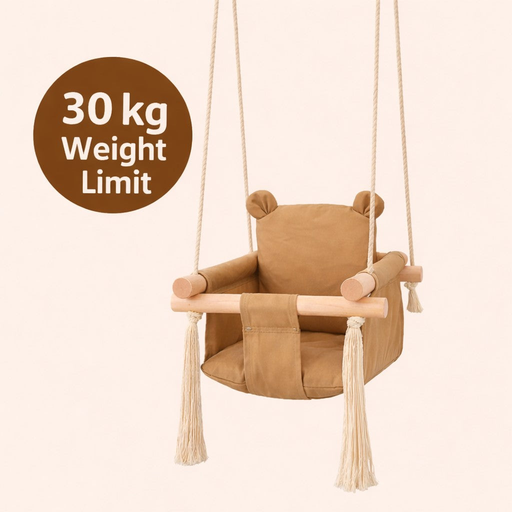 Детска дървена люлка GINGER HOME с обозначено максимално натоварване до 30 килограма