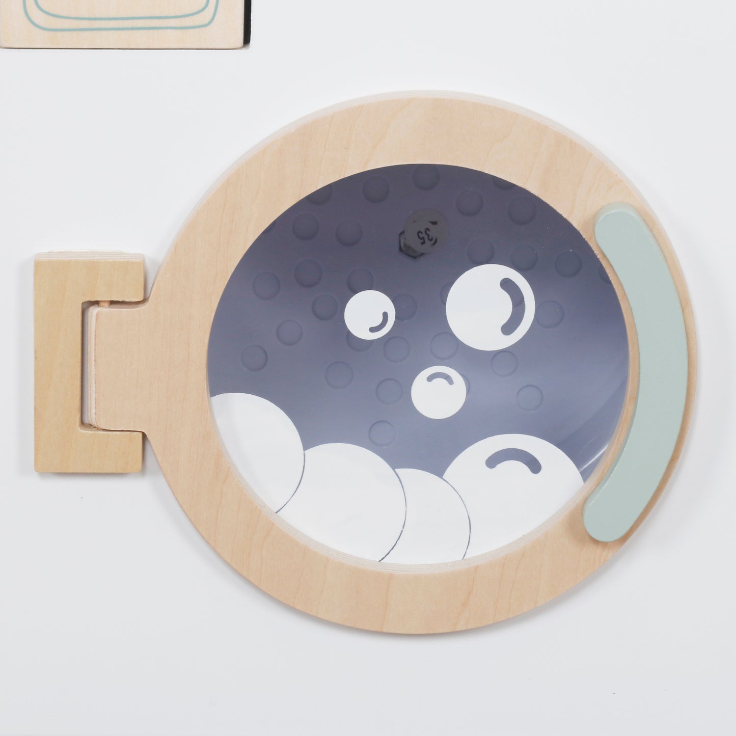 Детска дървена пералня със сушилня GINGER HOME – въртящ се барабан, детайл