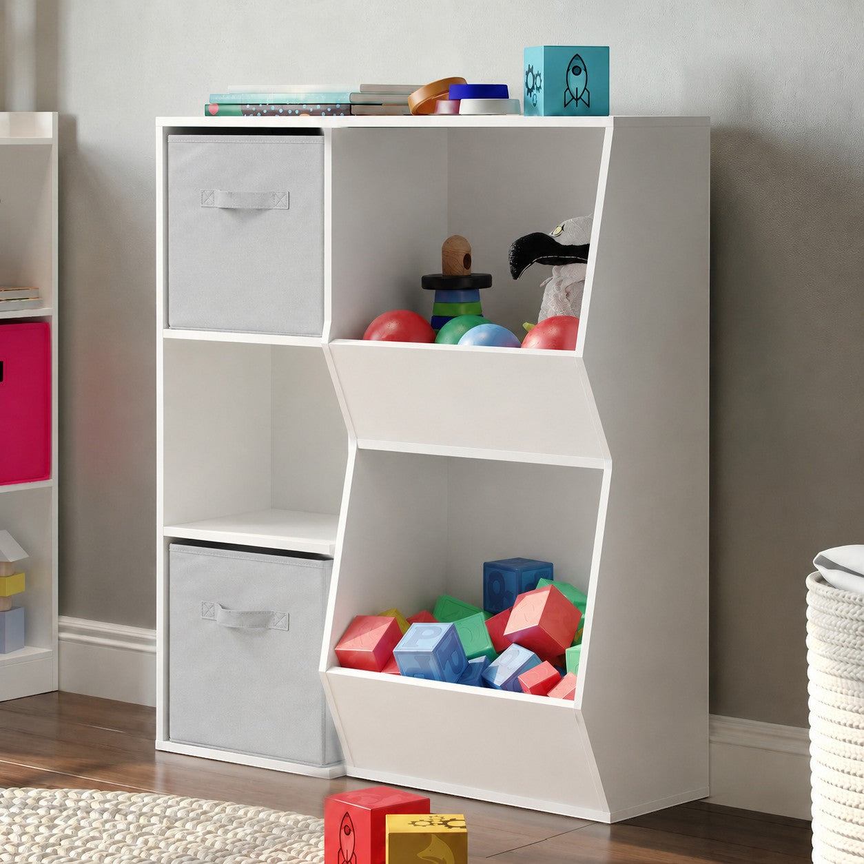 Детска етажерка GINGER HOME в детска стая с книги и играчки