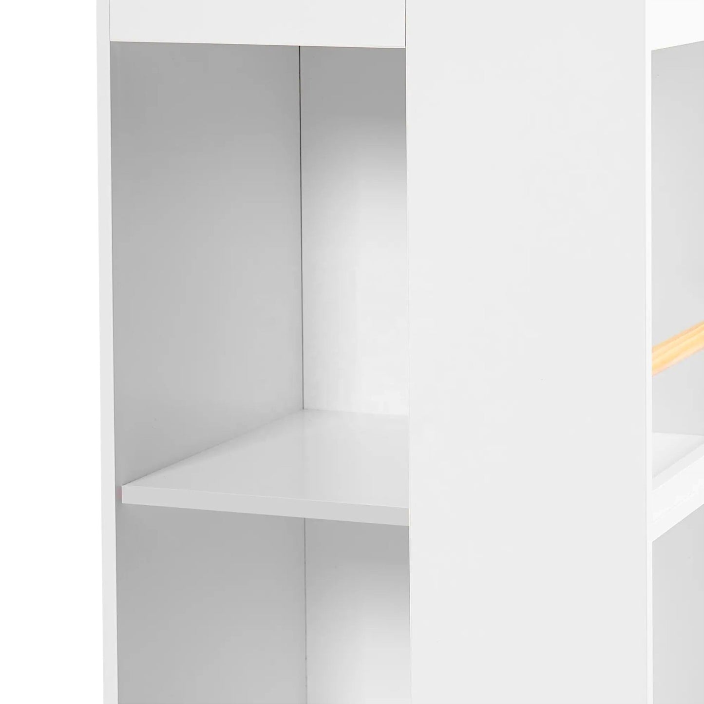 Детска Етажерка за Играчки и Книги GINGER HOME, Къща с Рафтoве и Дъска за Рисуване, Монтесори, Бяла, 72.5x40x95.8 см