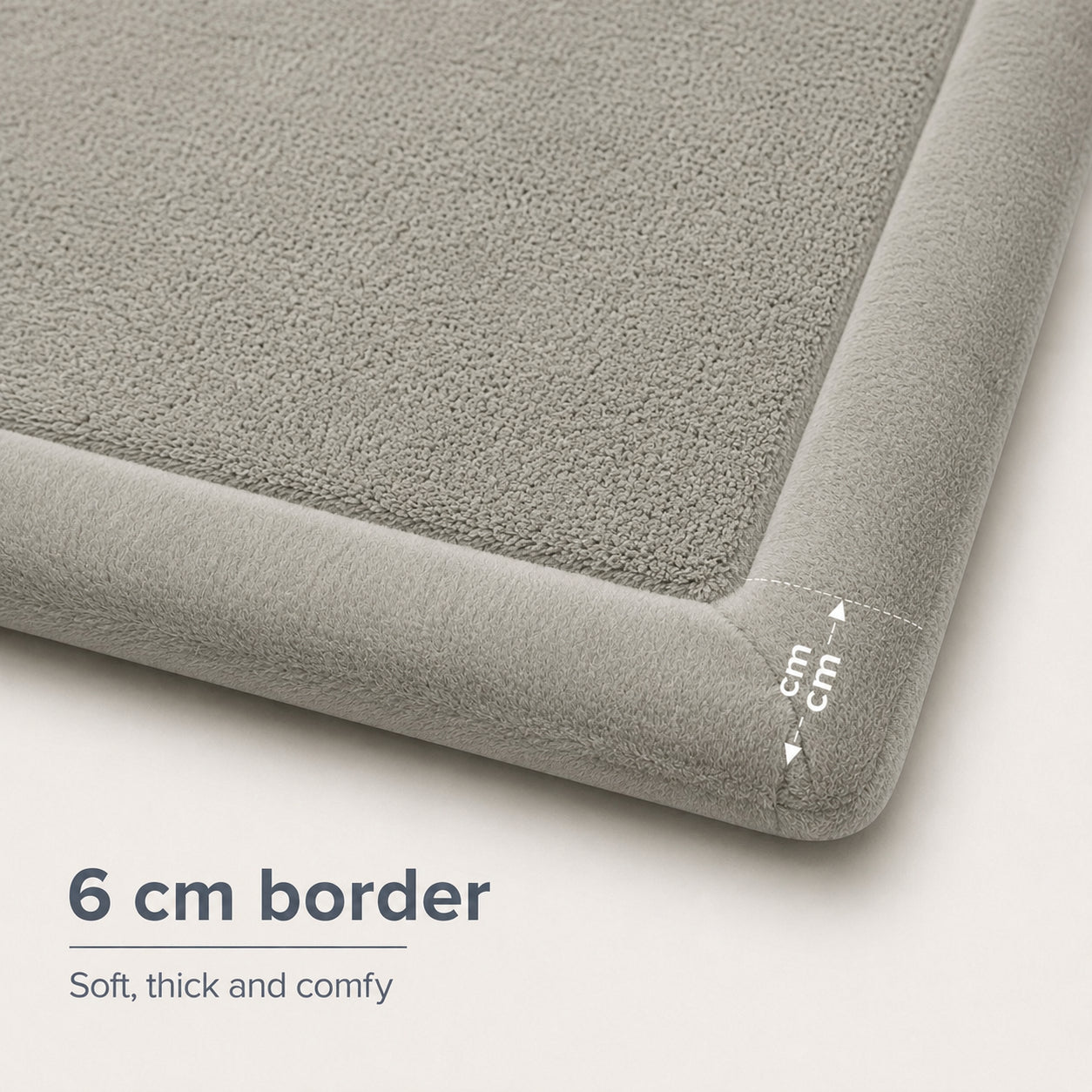 Детайл на 6 см мек борд на Детски Мемори Килим GINGER HOME LOLLA, сив цвят, мек и удобен за игра. 