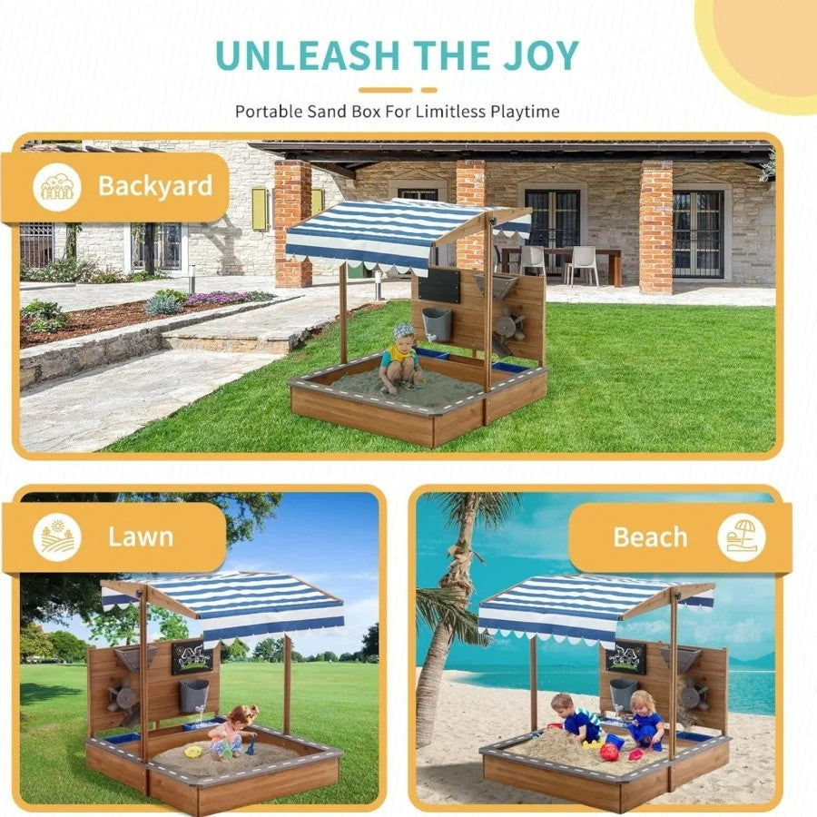 Детски пясъчник GINGER HOME за игра с пясък и вода