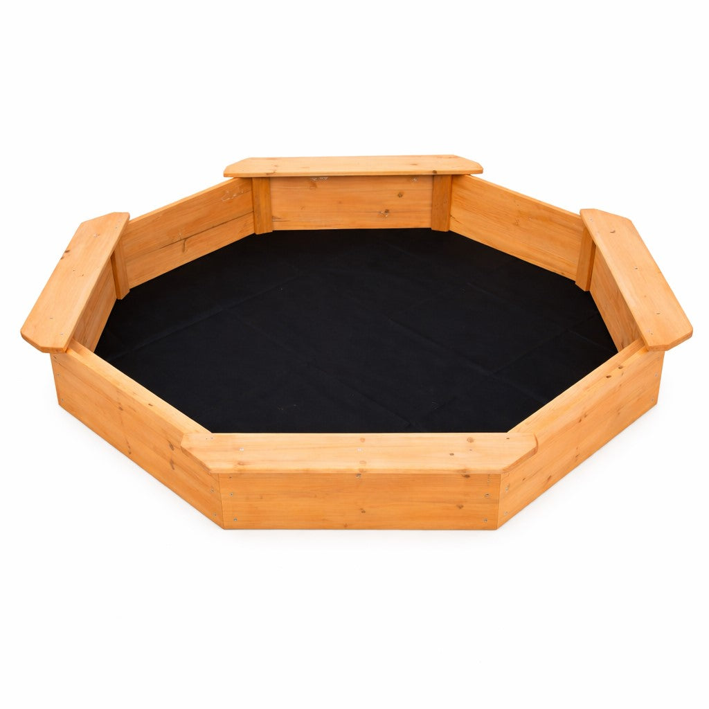 Осмоъгълен детски дървен пясъчник GINGER HOME – изглед отгоре