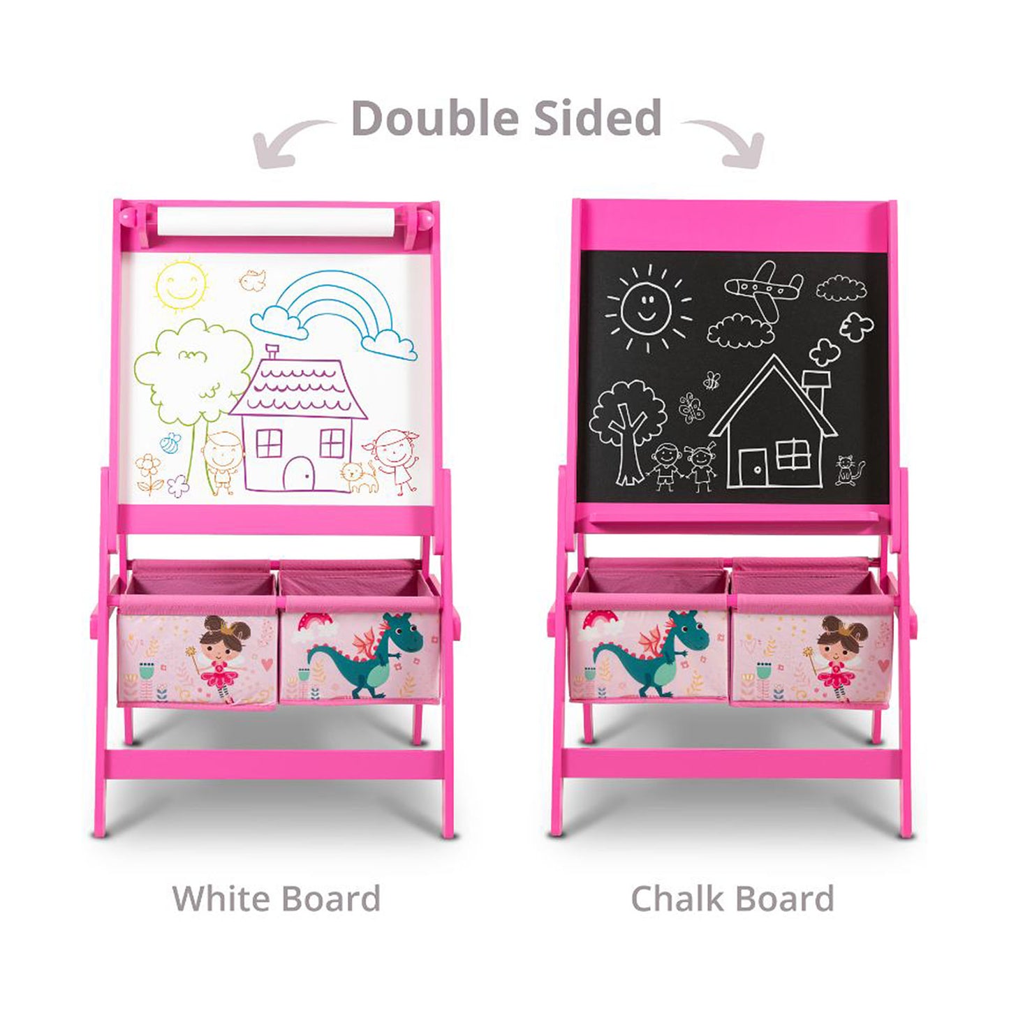 Children's wooden board for writing and drawing, double-sided - DREAMS