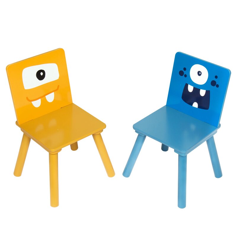 Children's set of wooden table with 2 chairs - GHOUSTS