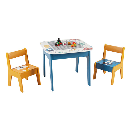 Children's set table for stacking LEGO-type constructors with 2 chairs - GHOSTS